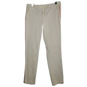 Anthropologie Chino Cream Tuxedo Stripe Pants Size 28 Tailored Trousers